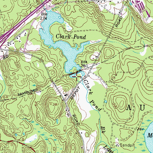 Topographic Map of Clark Pond West Dam, NH
