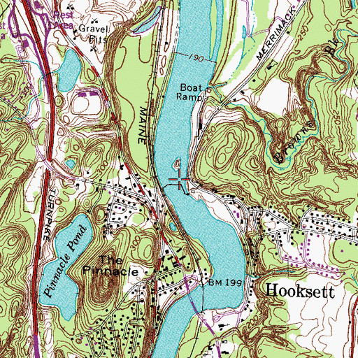 Topographic Map of Hooksett Dam, NH