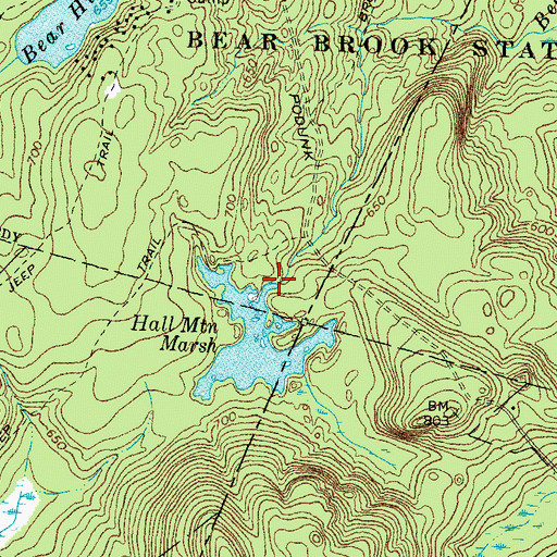 Topographic Map of Hall Mountain Marsh Dam, NH
