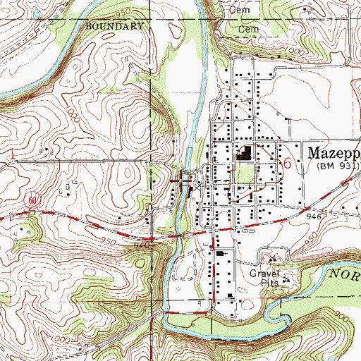 Topographic Map of Zumbro River Reservoir, MN