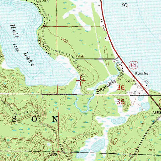 Topographic Map of Holt Lake, MN