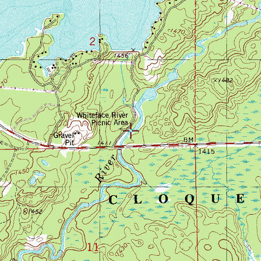 Topographic Map of White Face Lake Dam, MN