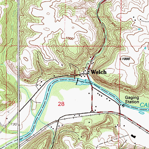 Topographic Map of Welch Dam, MN