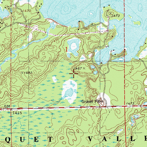 Topographic Map of Whiteface Lake Section Two Dam, MN