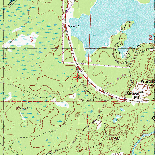 Topographic Map of Whiteface Lake, MN