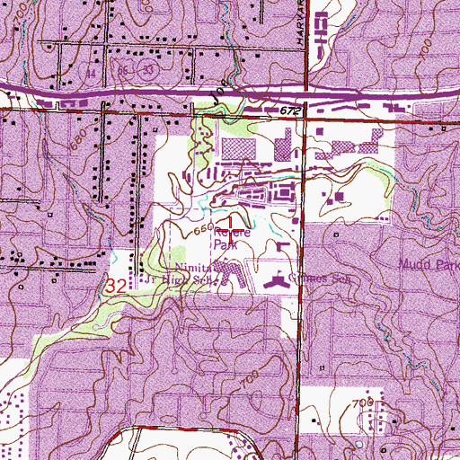 Topographic Map of Revere Park, OK
