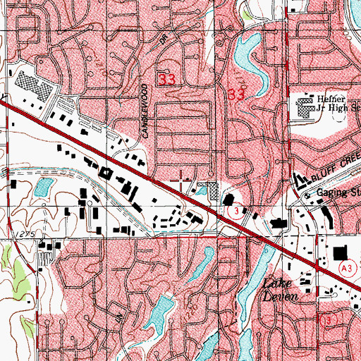 Topographic Map of Peppertree Square, OK