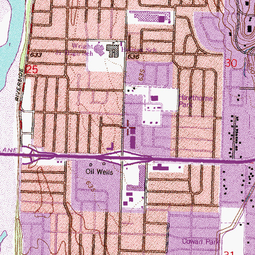 Topographic Map of Bellaire Village Shopping Center, OK