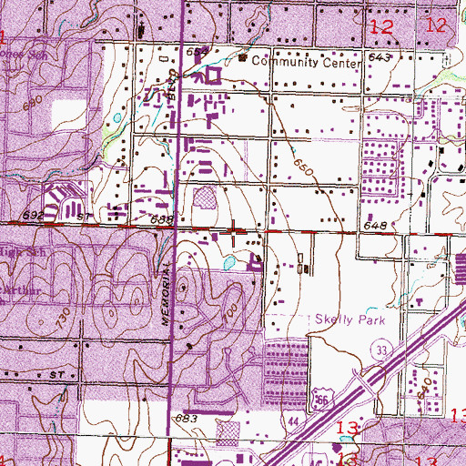 Topographic Map of Memorial Oaks Development Shopping Center, OK