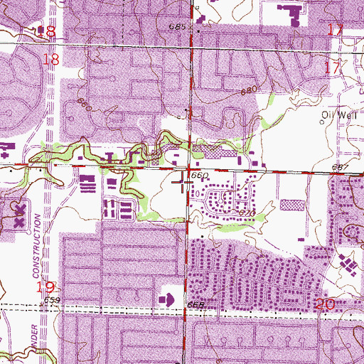 Topographic Map of Perimeter Square, OK