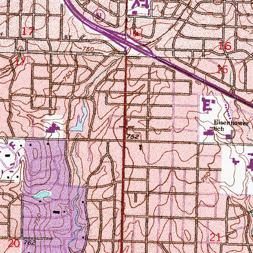 Topographic Map of Ranch Plaza Shops, OK