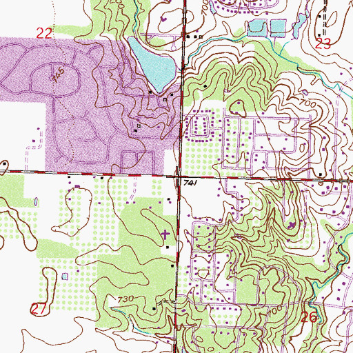 Topographic Map of Village South Shopping Center, OK