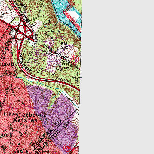 Topographic Map of Fort Marcy Park, VA