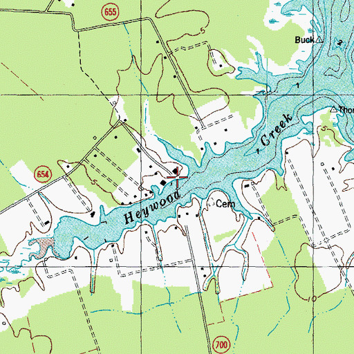 Topographic Map of Cherry Point Landing, VA