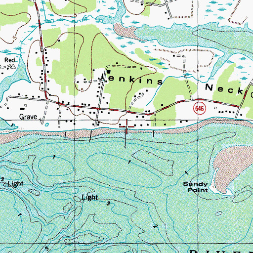 Topographic Map of Jenkins Neck Landing, VA