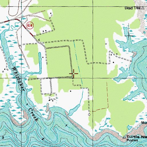 Topographic Map of Lands End, VA