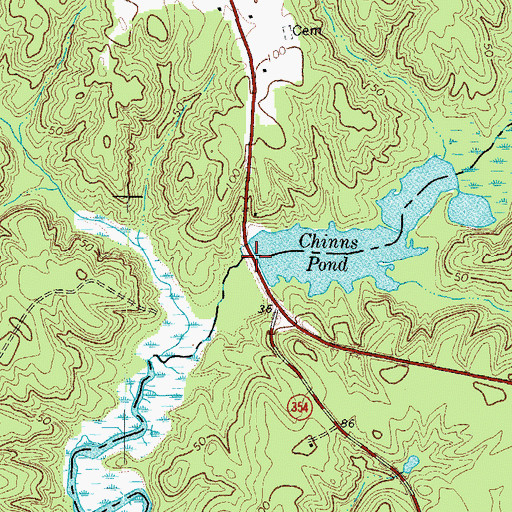 Topographic Map of Chinns Mill (historical), VA
