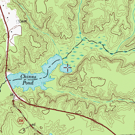 Topographic Map of Morattico Old Mill Pond, VA
