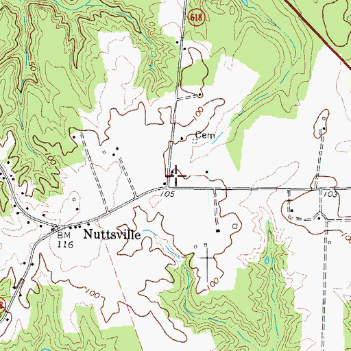 Topographic Map of Pierces Corner, VA