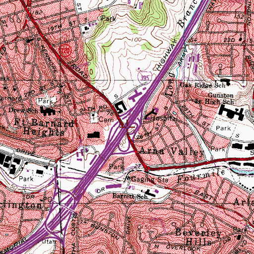 Topographic Map of Interchange 7, VA