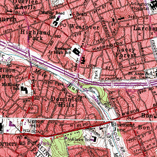 Topographic Map of Interchange 69, VA