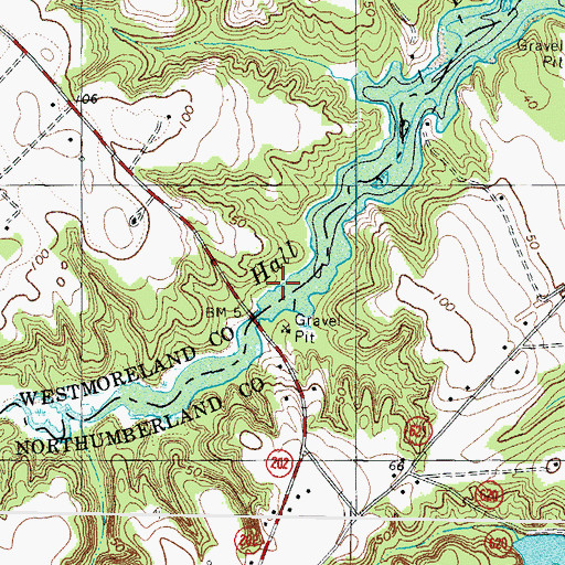 Topographic Map of Hampton Hall Creek Landing, VA