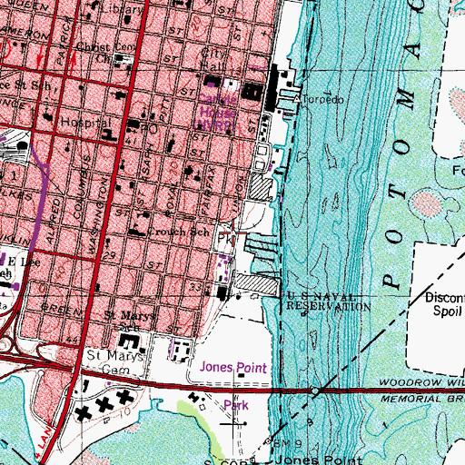 Topographic Map of Marina Park, VA