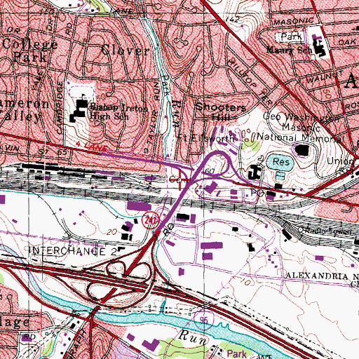 Topographic Map of Shuters Hill Cemetery, VA