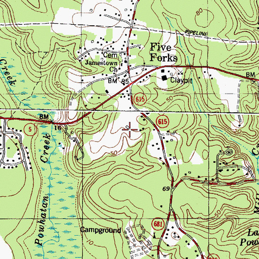 Topographic Map of Clara Byrd Baker Elementary School, VA