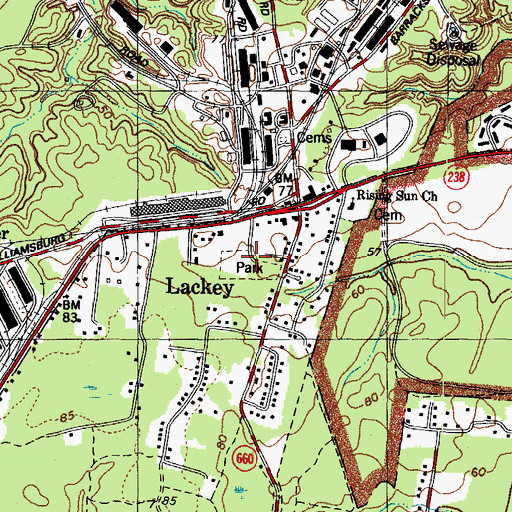 Topographic Map of Charles E Brown Park, VA
