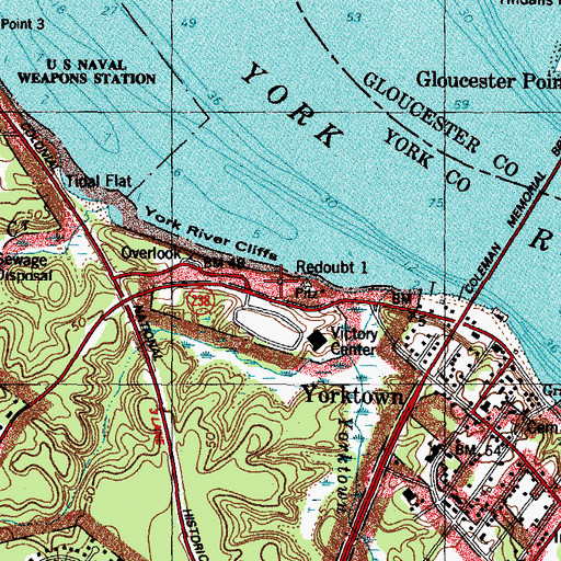Topographic Map of Redoubt 1 (historical), VA