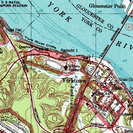 Topographic Map of Victory Center, VA