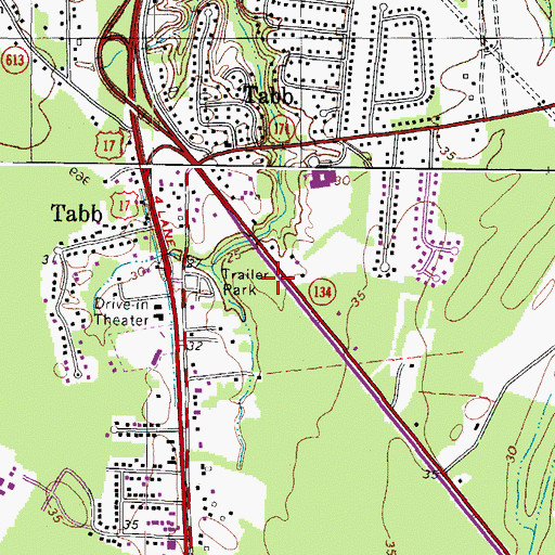 Topographic Map of Ashe Industrial Park, VA
