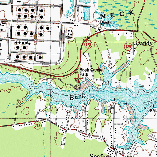 Topographic Map of Back Creek Park, VA