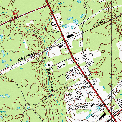 Topographic Map of Greene Industrial Park, VA