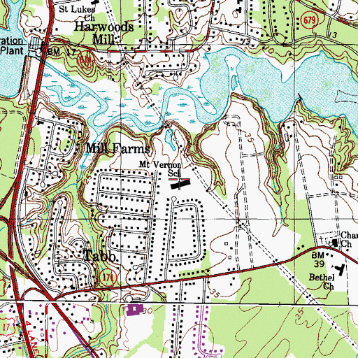 Topographic Map of Mount Vernon Elementary School, VA