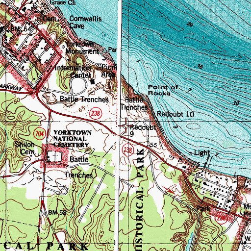 Topographic Map of Redoubt 9 (historical), VA