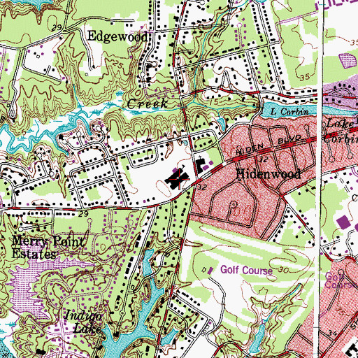 Topographic Map of Hidenwood Elementary School, VA