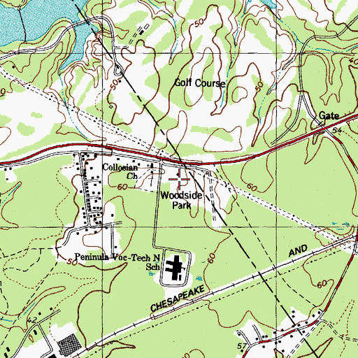 Topographic Map of Greenwood Elementary School, VA