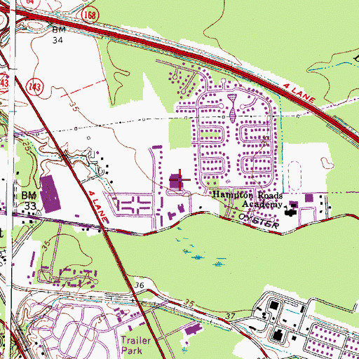 Topographic Map of Palmer Elementary School, VA