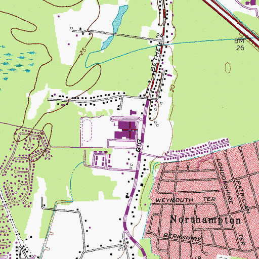 Topographic Map of Bethel High School, VA