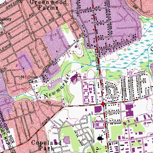 Topographic Map of Cesar Tarrant Elementary School, VA