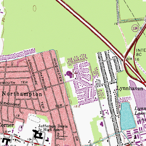 Topographic Map of Kraft Elementary School, VA