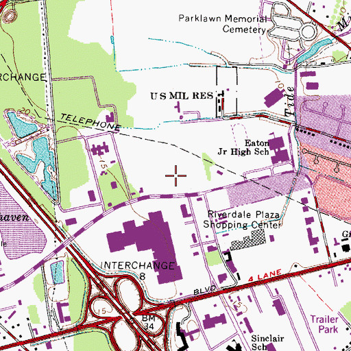 Topographic Map of Coliseum Crossing Shopping Center, VA