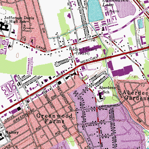Topographic Map of Greenwood Shopping Center, VA