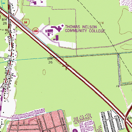 Topographic Map of Interchange 261, VA