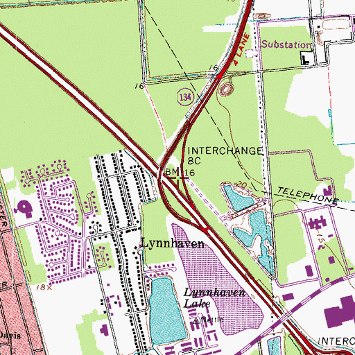 Topographic Map of Interchange 262, VA