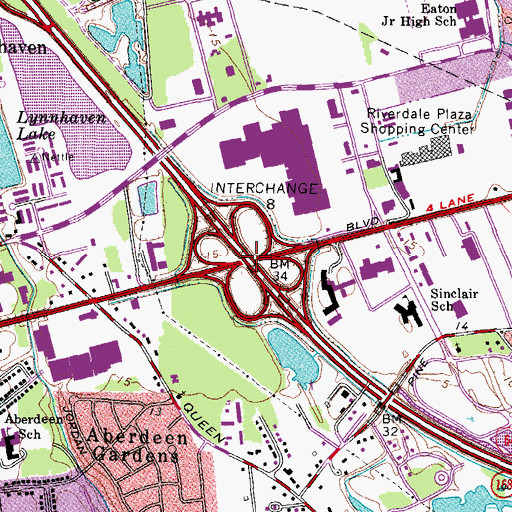 Topographic Map of Interchange 263, VA