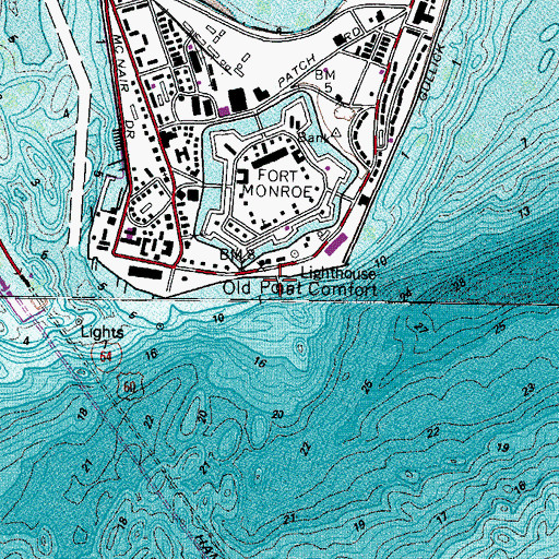 Topographic Map of Engineer Wharf, VA