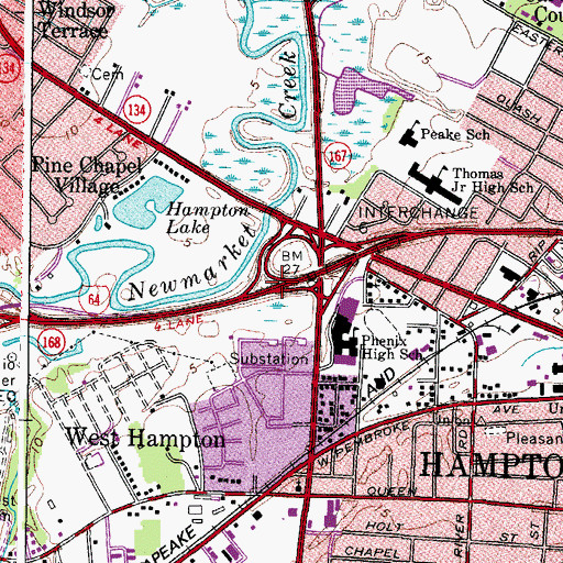 Topographic Map of Interchange 265A, VA